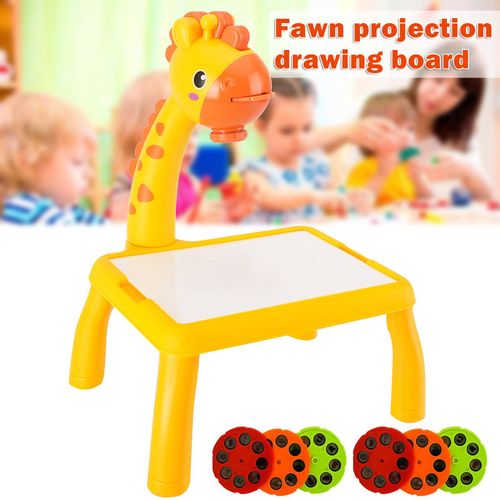 Bureau De Dessin De Cerf Pour Enfants, Avec Projecteur, Jouets Éducatifs Avec Fonction De Chant, Table De Peinture De Projection Détachable Pour Enfants