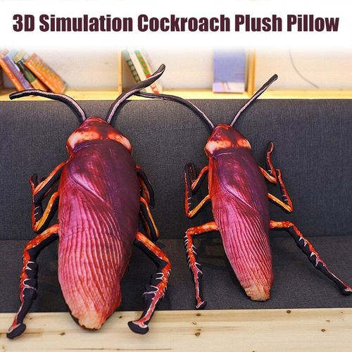 Coussin De Cafard En Peluche 3d, Accessoires De Farces En Forme D'insecte, Poupée Amovible Et Lavable