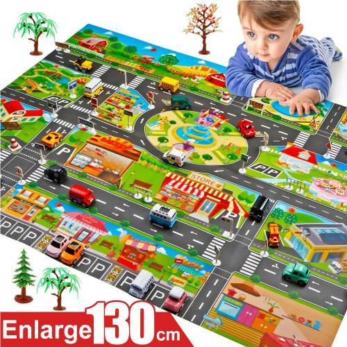 Tapis De Jeu Éducatif Pour Bébés, Panneaux De Circulation, De Route, De Voiture, Modèle De Parking, De Scène De Ville, Jouets Pour Garçons Et Filles