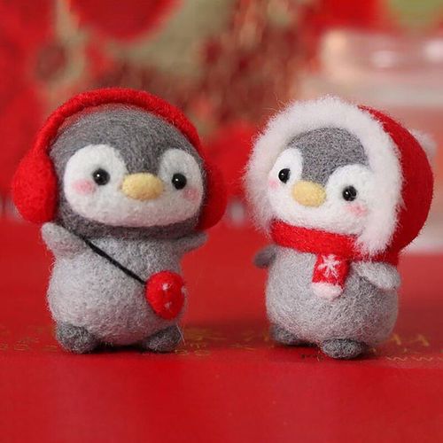 Kit De Feutres Non Finis, Collection D'animaux Mignons, Panda, Écureuil, Chat, Pingouin, Poupée En Laine, Matériel De Feutrage À Faire Soi-Même