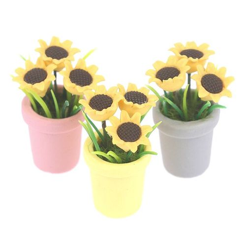 Maison De Poupée Miniature, Simulation De Tournesol, Jouets, Accessoires Pour Décoration De Maison De Poupée, Nouveau, 1/12