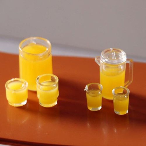 Décoration Miniature Pour Maison De Poupée 1:12, 1 Ensemble, Bouteille De Jus D'orange + Tasse, Décor De Cuisine, Nouvelle Collection