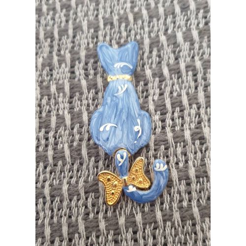 Broche Chat Bleu