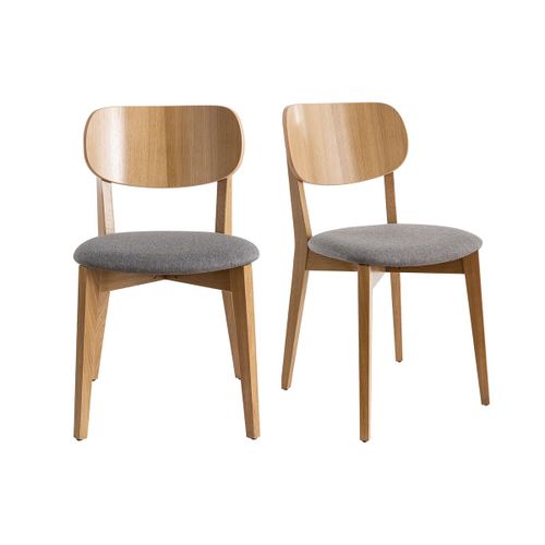 Chaises Vintage Chêne Et Assise Gris Chiné (Lot De 2) Lucia