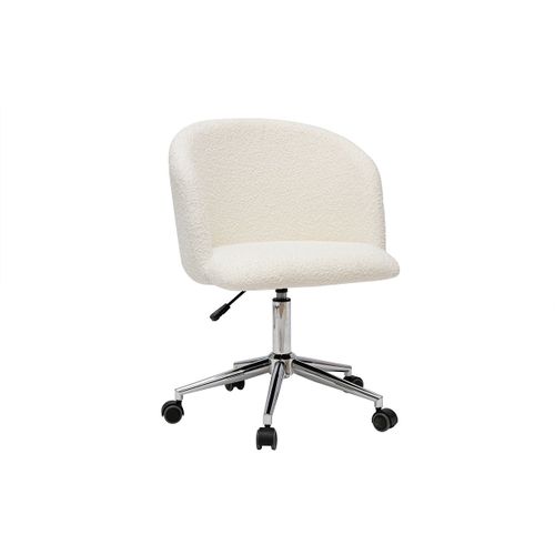 Fauteuil De Bureau En Tissu Effet Laine Bouclée Vanity