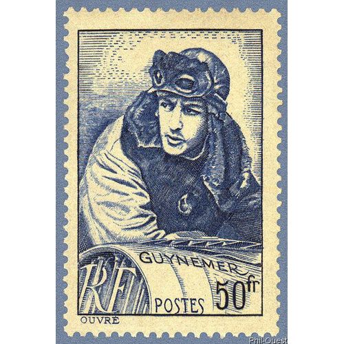 France 1940, Tres Beau Timbre Neuf** Luxe Yvert 461, Georges Guynemer, Heros De L'aviation De La 1ere Guerre Mondiale, 54 Victoires Et Combat Aerien, Mort A 23 Ans En 1917.