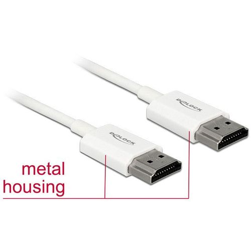 Delock High Speed HDMI with Ethernet - Câble HDMI avec Ethernet - HDMI mâle pour HDMI mâle - 4.5 m - triple blindage - blanc - support 4K