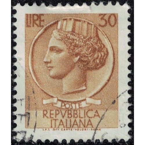 Italie 1962 Oblitéré Used Coin Représentation Pièce De Monnaie De Syracuse 30 Lires Su