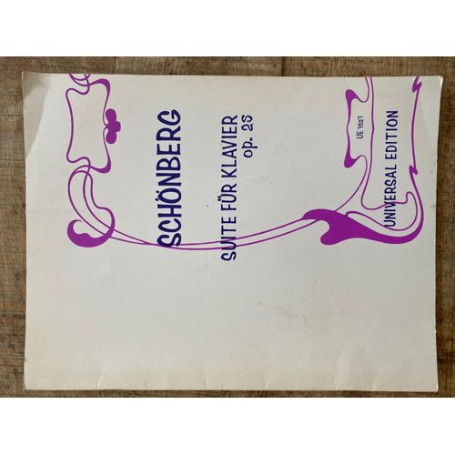 Partition Piano De La Suite Pour Clavier Op25 De Schönberg