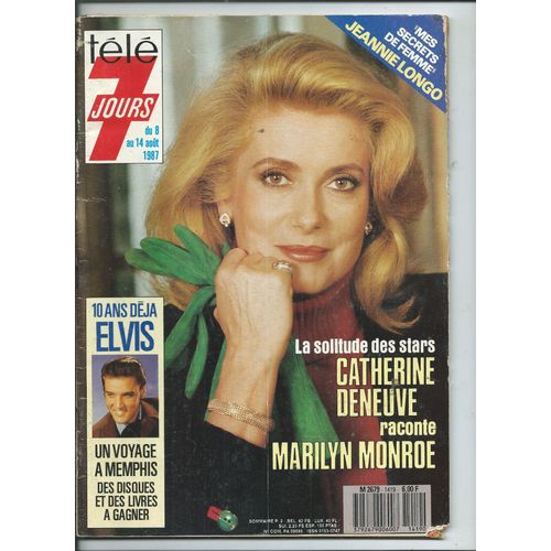 Télé 7 Jours 03/08/1987 Deneuve / Marilyn Monroe, U2, Elvis Presley, Cabrel, Gérard Blanc, Carlos & Julie Pietrie, Simple Minds, Level 42, The Cure, Simply Red, Genesis, Robert Doisneau, Desireless