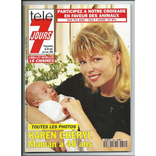 Télé 7 Jours 30/09/1995 Karen Cheryl, Georges Pernoud, Muriel Robin, François Valéry, Julien Clerc, Dorothée, Francis Cabrel, Robert Charlebois, Kim Basinger, Enrico Macias, Marie Laforêt, Noah