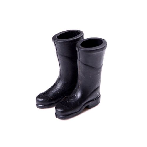 Bottes De Pluie En Caoutchouc Noires, 1 Paire, Chaussures Miniatures Pour Barbie, Meubles De Maison, Jouets De Jardin, Cadeaux, Accessoires De Poupée À La Mode
