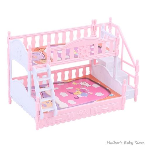 Maison De Poupée Princesse Européenne Lit Double Avec Escaliers, Jouets Pour Poupée Bjd, Meubles De Lit De Jeu Pour Enfants, Accessoires De Poupée Barbie 1 Pièce