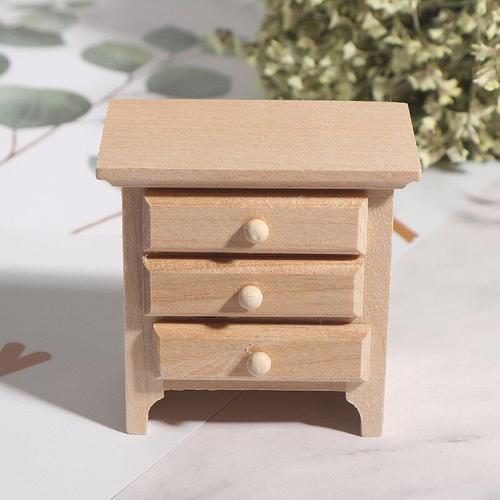 Maison De Poupée Miniature, Armoire De Chevet En Bois, Modèle De Meubles, Accessoires, Jouets À Fabriquer Soi-Même Pour Bébé, 1/12