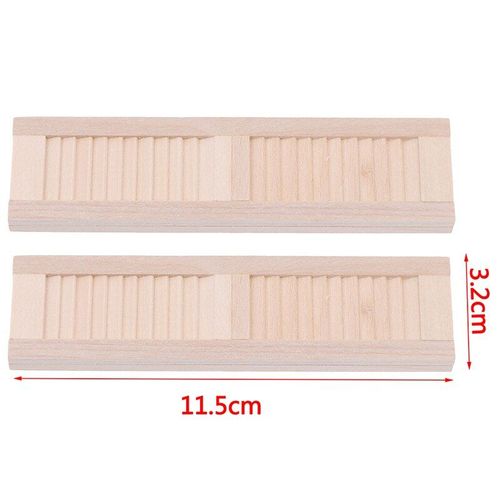 Maison De Poupée Miniature, Volet En Bois, Accessoires De Meubles Pour Fenêtre, Jouets Pour Enfants, 2 Pièces/Ensemble, 1:12, Fait À La Main