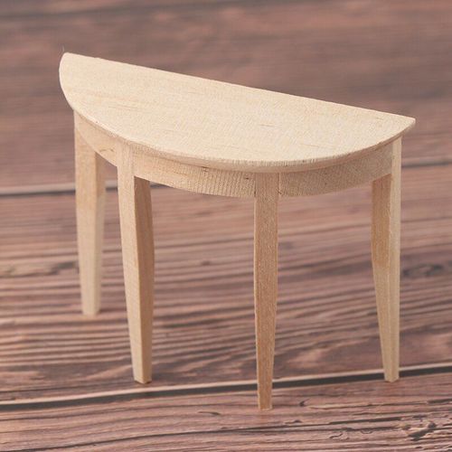 Maison De Poupée Miniature En Bois, Demi-Table Ronde, Meuble Modèle, Salon, Café, Jouet Pour Enfant, Simulation, 1:12