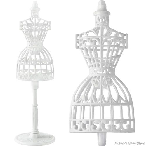 1 Ensemble Présentoir Blanc Pour Maison De Poupée, Support De Mannequin Creux, Jouet Pour Vêtements De Poupées, Bricolage, Modèle De Support De Cintre Pour Décoration De Robe De Maison De Poupée
