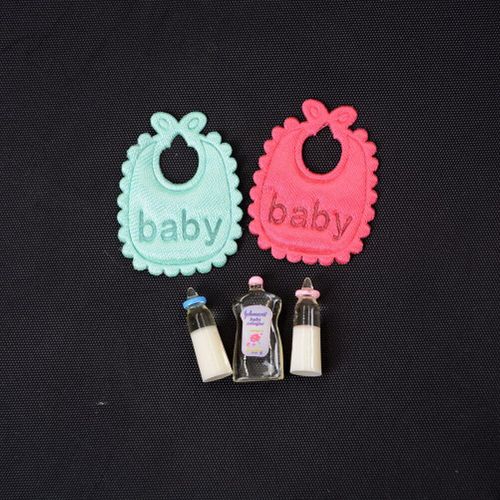 Ensemble De Biberons Pour Bébé, Maison De Poupée 1:12, Accessoire Miniature Pour Pépinière, Shampoing, Bavoirs, Cadeau