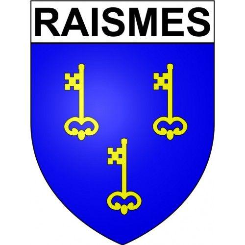 Raismes 59 Ville Stickers Blason Autocollant Adhésif - 4 Cm