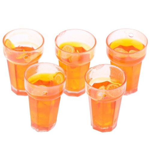 Maison De Poupée Miniature 1:12, 5 Pièces, Tasse De Thé Au Citron, Alimentation Miniature, Maison De Poupée, Jouet Modèle