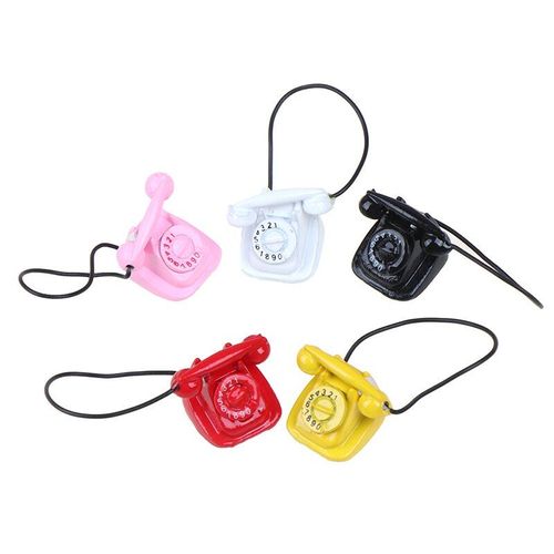 Téléphone Vintage À L'ancienne Pour Maison De Poupée, Accessoires De Maison De Poupée Miniature 1:12