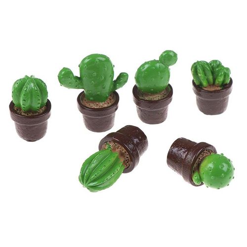Mini Arbre Vert En Pot De Simulation, Cactus Succulent Plante Verte En Pot, Maison De Poupée Pour 1:12, 5 Pièces