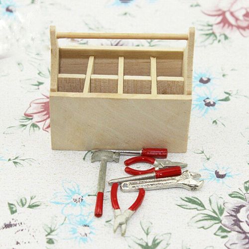 Maison De Poupée Miniature En Bois À L'échelle 1/12, Boîte À Outils En Bois, Ensemble De Jouets, Scènes De Vie, Accessoires De Poupées, Modèle De Jouets De Décoration