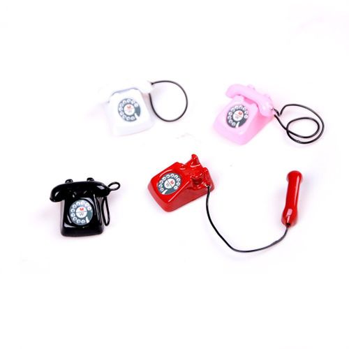 Maison De Poupée 1/12, Mini Téléphone Filaire, Jouet Miniature, Accessoires De Jeu Pour Enfants, 1 Pièces