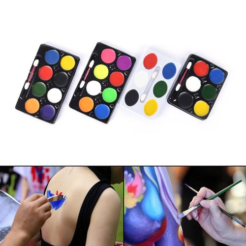 Peinture À L'eau À L'huile Pour Le Corps, 6/8 Couleurs Non Toxiques, Kit D'art Pour Le Visage Avec Pinceau, Maquillage Pour Noël, Fêtes Fantaisie, Carnaval, Vibrantes