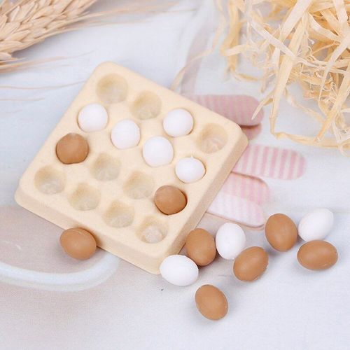 Une Dizaine D'¿Ufs + Plateau À Bonbons, 1:12, Jouet Miniature, Cadeau, Meubles, Maison De Poupée