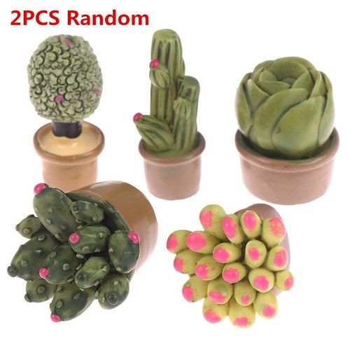 Mini Plantes Vertes En Pot 1:12 Pour Maison De Poupée, 2 Pièces, Simulation De Plantes Vertes En Pot, Décoration De Maison