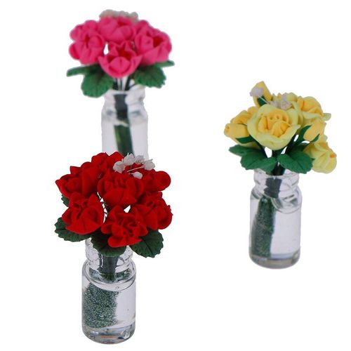Maison De Poupée En Argile À L'échelle 1/12, Fleurs Miniatures En Pot, Jardinière Pour Poupées, Jardin, Plante, Salon, Jouet Décoratif