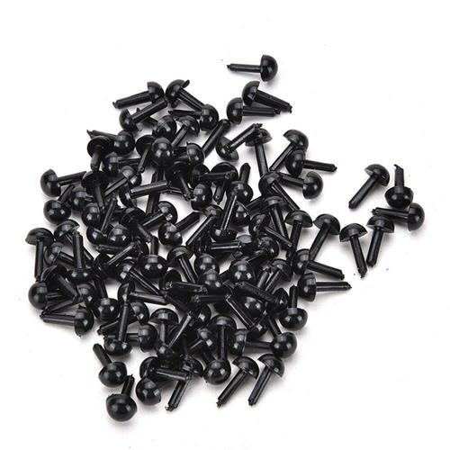 Yeux En Plastique Noir Pour Poupée Et Ourson En Peluche, Accessoire Sécurisé À Placer Soi-Même Sur Jouet Ou Ours En Peluche, Fabriqué De Façon Artisanale, 3 Mm, 4 Mm, 5 Mm, 6 Mm, 100 Pièces, Offre Spé