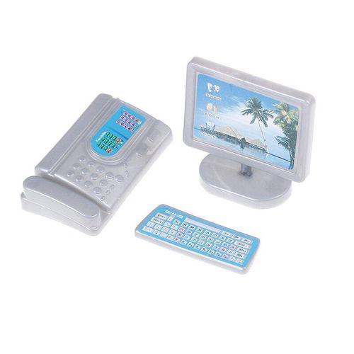 Télécopieuse De Téléphone Moderne, Meubles D'ordinateur, Jouets Pour Enfants, Maison De Poupée Miniature, Échelle 1/12