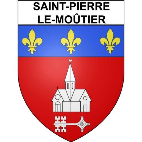 Saint-Pierre-Le-Moûtier 58 Ville Stickers Blason Autocollant Adhésif - 17 Cm