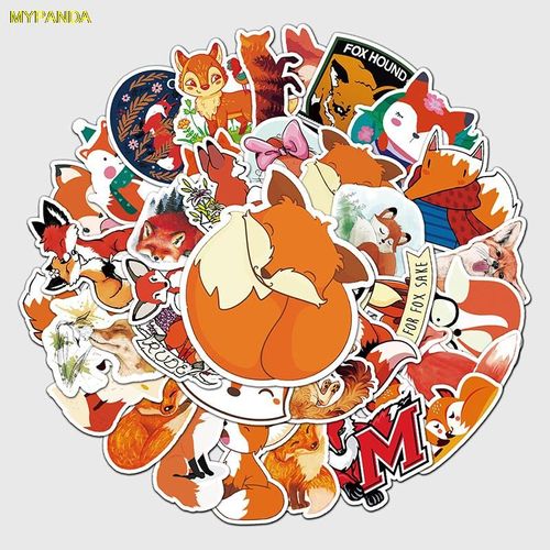 Autocollant Décoratif Mignon Renard Renne, 50 Pièces, Autocollant Créatif Pour Coffre Réfrigérateur