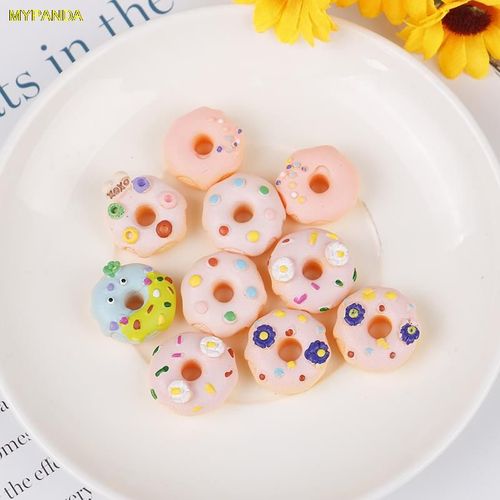 Maison De Poupée, Nourriture Miniature, Mignon, Crème, Donuts, Accessoires De Jouets, 10 Pièces