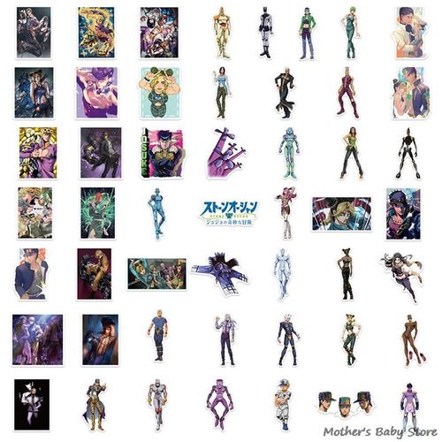 Autocollants Graffiti D'anime Jojo Bizarre Adventure, Étiquette De Décoration Pour Guitare Cosplay, Bagage Valise, Jouet Classique, 50 Pièces/Paquet