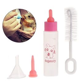 Ensemble De Bouteilles De Lait Pour Animaux De Compagnie, 30ml, Mamelon En Silicone, Petit Animal D'alimentation Avec Brosse, Entonnoir, Eau Et Lait, Pour Lapin Et Hamster, 1 Ensemble
