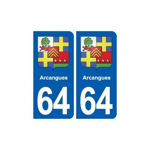 64 Arcangues Blason Autocollant Plaque Stickers Ville - Arrondis