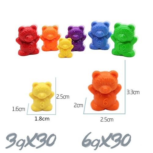 Boîte Arc-En-Ciel Avec Tasses À Empiler Et Oursons À Compter Pour Enfant, Jouet Coloré, Avec Poids, Sensoriels, Pour Bébé, Éducatif, Montessori,