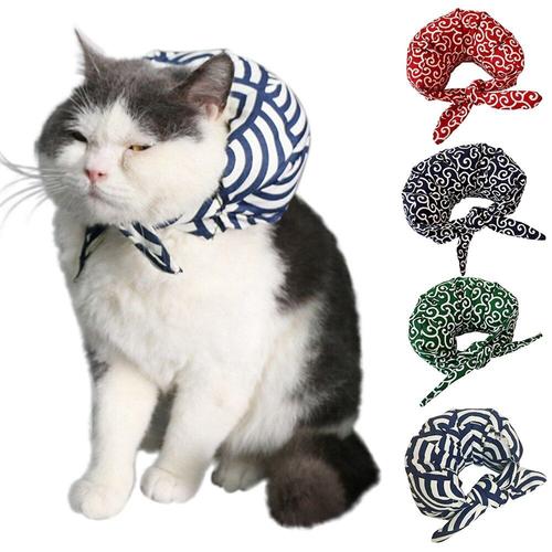 Bandana Style Japonais Pour Animaux De Compagnie, Écharpe Ajustable Pour Chien Et Chat, Enveloppe En Tissu, Accessoire De Toilettage