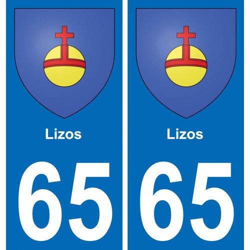 65 Lizos Autocollant Sticker Plaque Immatriculation Auto Ville - Droits