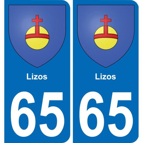 65 Lizos Autocollant Sticker Plaque Immatriculation Auto Ville - Arrondis