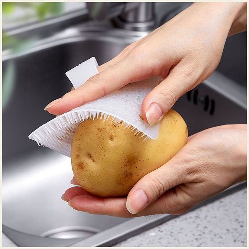 Brosse De Nettoyage Multifonctionnelle Pliable Pour La Cuisine, Pour Laver Les Fruits Et Légumes, Pour Faire La Vaisselle, Les Casseroles Et Les Éviers, Disponible En 3 Couleurs