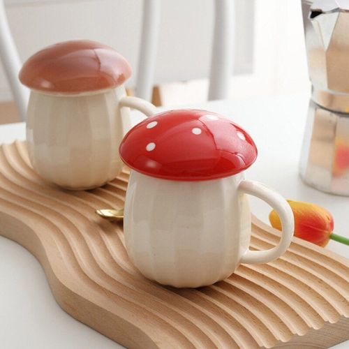 Tasse À Champignons Polyvalente Avec Couvercle Et Poignée Ergonomique, Grands Cadeaux Pour Enfants Pour Le Café, Le Chocolat Chaud, Le Jus, Le Lait Et Le Thé