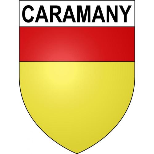 Caramany 66 Ville Sticker Blason Écusson Autocollant Adhésif - 4 Cm