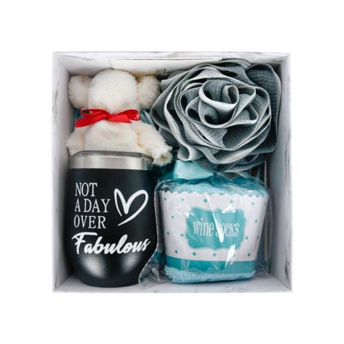 Coffret Cadeau Spa, Coffret De Bain Avec Bouteille, Carte De V¿Ux, Chaussettes À Vin Rouge, Cadeaux De Thanksgiving, De Noël, D'anniversaire, De Détente, Spa B