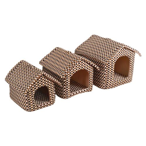 Niche D'hiver Pour Animaux De Compagnie, Niche Pour Chat, Chien, Abri Court En Peluche, Confortable, Chaton, Chiot, Panier De Couchage Chaud