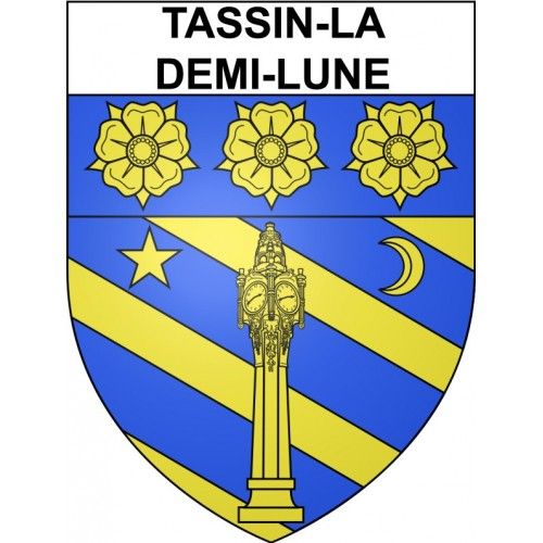 Tassin-La-Demi-Lune 69 Ville Stickers Blason Autocollant Adhésif - 17 Cm